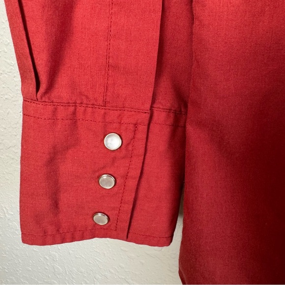 Vintage Ely Cattleman red pearl snap button popper horse western cowboy shirt L - Picture 9 of 11